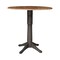 International Concepts Round Round 42 in. Top Dual Drop Leaf Bar Height Pedestal Dining Table in Hickory/Washed Coal, Wood K45-42DPT-27B-6B-2 - alternate 1